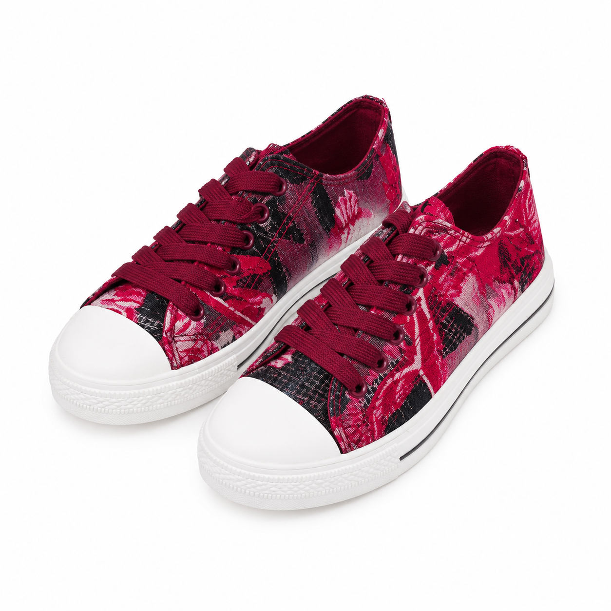 Zapatilla Mujer Rojo/Blanco Flower Detogni