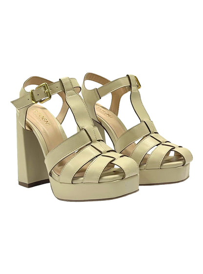 Sandalia Mujer Beige Luana Detogni